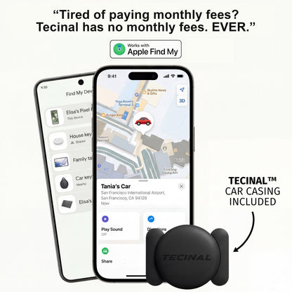 Tecinal™ Anti-Theft Car, Bike, RV, Trailer, Keys, Bags & More Tracker